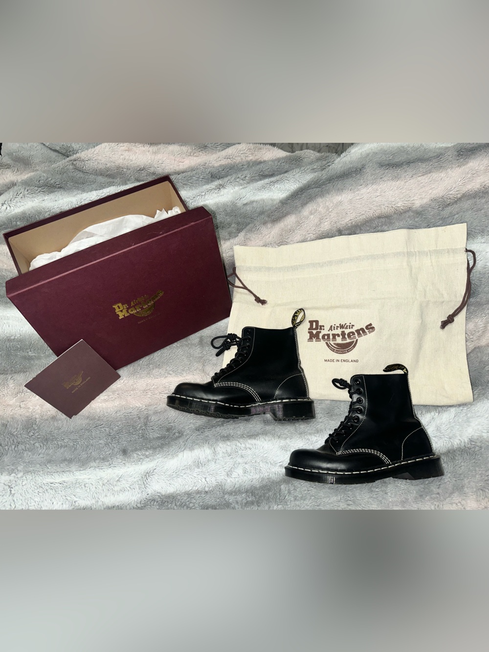 1460 PASCAL MADE IN ENGLAND CAVALIER LEATHER LACE UP BOOTS